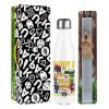 Easter candle, metallic white thermos bottle (500ml) & aromatic flat candle (30cm) (GRAY)