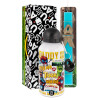 Easter Set, metallic aluminum water bottle (500ml) & scented flat candle (30cm) (TURQUOISE)