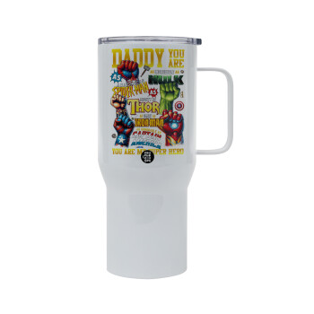 Daddy You Are my Hero, Tumbler με καπάκι, διπλού τοιχώματος (θερμό) 750L