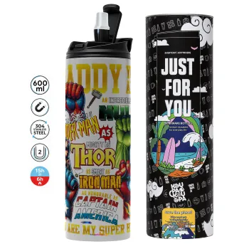 Daddy You Are my Hero, Tumbler stainless steel GREY 600ml