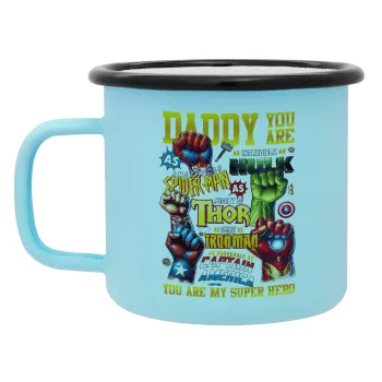 Daddy You Are my Hero, Κούπα Μεταλλική εμαγιέ ΜΑΤ σιέλ 360ml