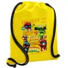 Τσάντα πλάτης πουγκί GYMBAG Κίτρινη, με τσέπη (40x48cm) & χονδρά κορδόνια