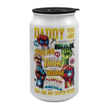 Daddy You Are my Hero, Κούπα ταξιδιού μεταλλική με καπάκι (tin-can) 500ml