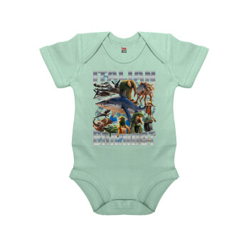 Italian Brainrot, Βρεφικό φορμάκι μωρού, 0-18 μηνών, mint (Μέντα), 100% Organic Cotton, κοντομάνικο