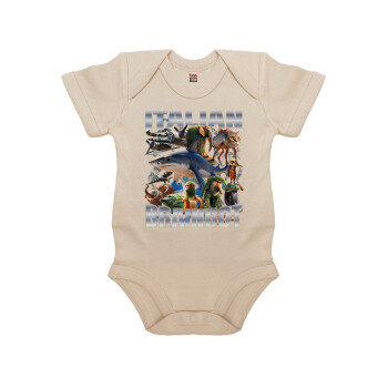 Italian Brainrot, Βρεφικό φορμάκι μωρού, 0-18 μηνών, Natural (Εκρού), 100% Organic Cotton, κοντομάνικο