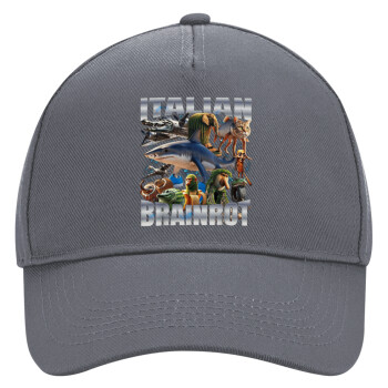 Italian Brainrot, Καπέλο Ενηλίκων Ultimate Γκρι, (100% ΒΑΜΒΑΚΕΡΟ DRILL, ΕΝΗΛΙΚΩΝ, UNISEX, ONE SIZE)