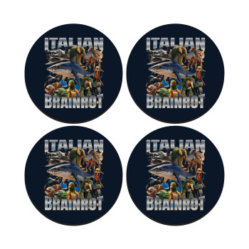 Italian Brainrot, ΣΕΤ 4 Σουβέρ ξύλινα στρογγυλά (9cm)
