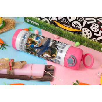 Italian Brainrot, Πασχαλινή Λαμπάδα με Παιδικό παγούρι θερμό, ανοξείδωτο, με καλαμάκι ασφαλείας, ΡΟΖ (500ml)