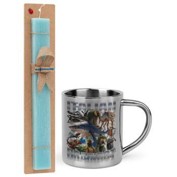 Italian Brainrot, Πασχαλινή Λαμπάδα με μεταλλική κούπα θερμό (300ml) & κερί αρωματικό πλακέ (30cm) (ΤΙΡΚΟΥΑΖ)