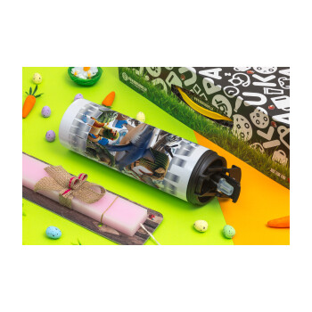 Italian Brainrot, Πασχαλινή Λαμπάδα με Travel Tumbler θερμό με διπλό καπάκι (600ml, BPA free) & κερί αρωματικό πλακέ (30cm) (ΡΟΖ)