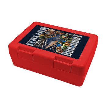 Italian Brainrot, Παιδικό δοχείο κολατσιού ΚΟΚΚΙΝΟ 185x128x65mm (BPA free πλαστικό)