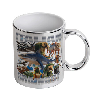 Italian Brainrot, Mug ceramic, silver mirror, 330ml
