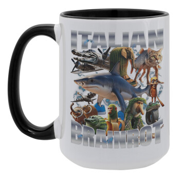 Italian Brainrot, Κούπα Mega 15oz, κεραμική Μαύρη, 450ml