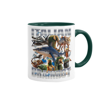 Italian Brainrot, Κούπα χρωματιστή πράσινη, κεραμική, 330ml