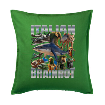 Italian Brainrot, Sofa cushion Green 50x50cm includes filling