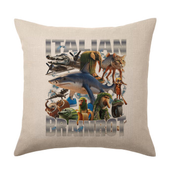 Italian Brainrot, Μαξιλάρι καναπέ ΛΙΝΟ 40x40cm περιέχεται το  γέμισμα