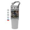 ΓΚΡΙ χρώματος Θερμός Ανοξείδωτο 890ml (30oz) με χερούλι