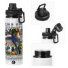 Metal water bottle with safety cap, aluminum 850ml