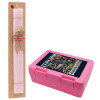 Easter Set, children's snack container PINK & scented flat Easter candle (30cm) (PINK)