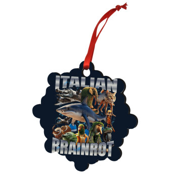 Italian Brainrot, Christmas ornament snowflake wooden 7.5cm