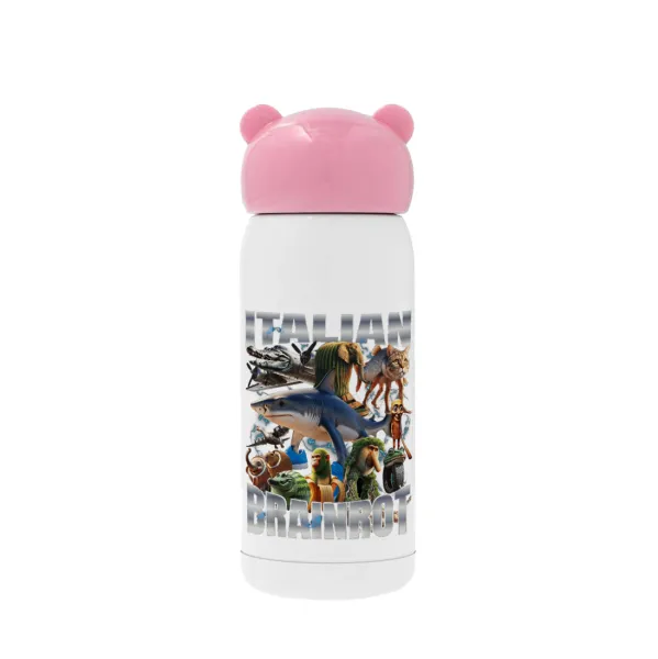 Italian Brainrot — Pink stainless steel thermal flask, 320ml