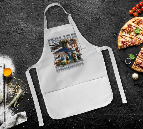 Italian Brainrot — Kids' full-length chef apron (adjustable, with 2 pockets)