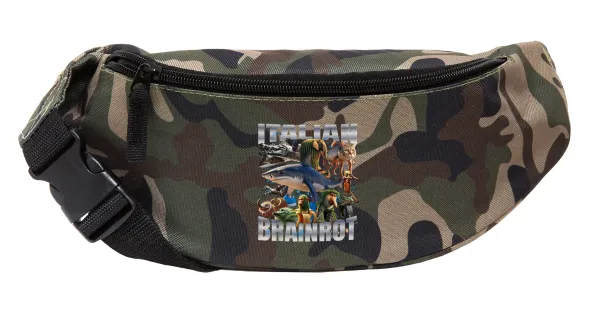 Italian Brainrot — Unisex waist bag (banana) in Jungle camouflage color with 2 pockets