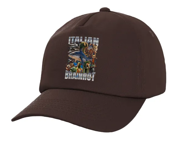 Italian Brainrot — Adult Baseball Cap, 100% Cotton, Chocolate (COTTON, ADULT, UNISEX, ONE SIZE)