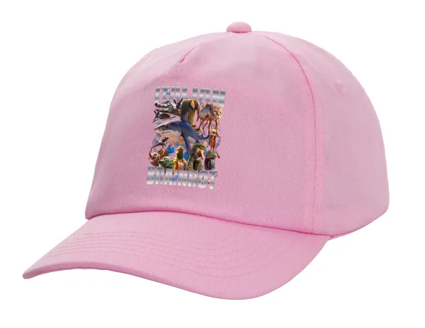 Italian Brainrot — Casual children's baseball cap, 100% Cotton Twill, PINK (COTTON, CHILDREN'S, ONE SIZE)