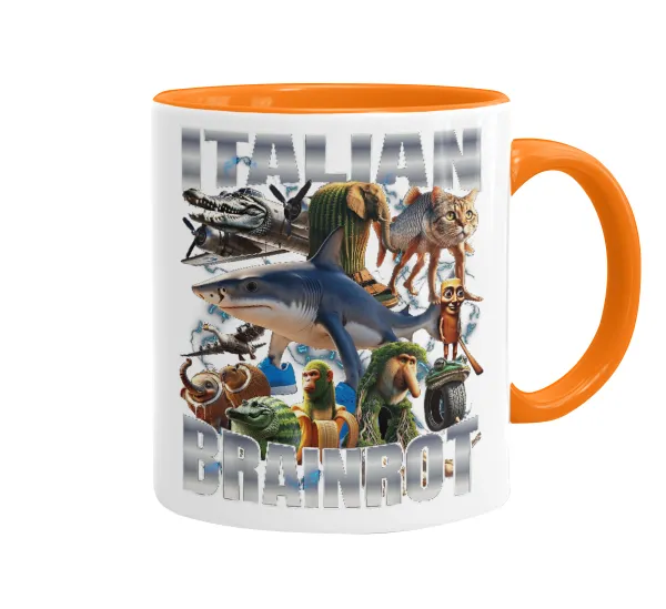Italian Brainrot — Mug colored orange, ceramic, 330ml