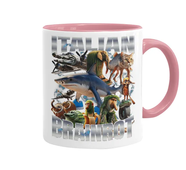 Italian Brainrot — Mug colored pink, ceramic, 330ml