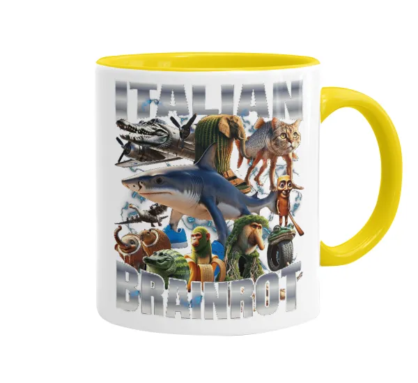Italian Brainrot — Mug colored yellow, ceramic, 330ml