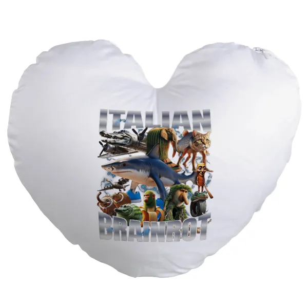 Italian Brainrot — Heart sofa cushion, 40x40cm, filling included