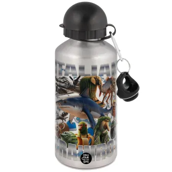 Italian Brainrot, Μεταλλικό παγούρι νερού, Ασημένιο, αλουμινίου 500ml