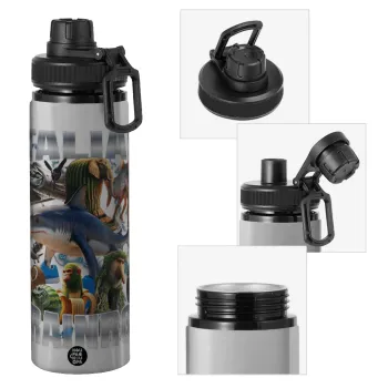 Italian Brainrot, Metallic water bottle with safety cap, 850ml aluminum