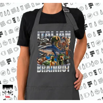 Italian Brainrot, Ποδιά μακριά Σεφ ολόσωμη με τσέπες GREY (ΕΝΗΛΙΚΩΝ)