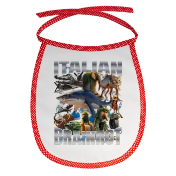 Italian Brainrot, Σαλιάρα μωρού αλέκιαστη με κορδόνι Κόκκινη