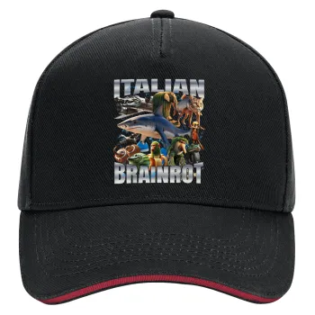 Italian Brainrot, DRILL Καπέλο Ενηλίκων Ultimate ΜΑΥΡΟ/ΚΟΚΚΙΝΟ, (100% ΒΑΜΒΑΚΕΡΟ, ΕΝΗΛΙΚΩΝ, UNISEX, ONE SIZE)