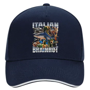 Italian Brainrot, DRILL Καπέλο Ενηλίκων Ultimate ΜΠΛΕ/ΛΕΥΚΟ, (100% ΒΑΜΒΑΚΕΡΟ, ΕΝΗΛΙΚΩΝ, UNISEX, ONE SIZE)