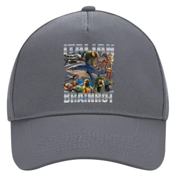 Italian Brainrot, Καπέλο Ενηλίκων Ultimate Γκρι, (100% ΒΑΜΒΑΚΕΡΟ DRILL, ΕΝΗΛΙΚΩΝ, UNISEX, ONE SIZE)