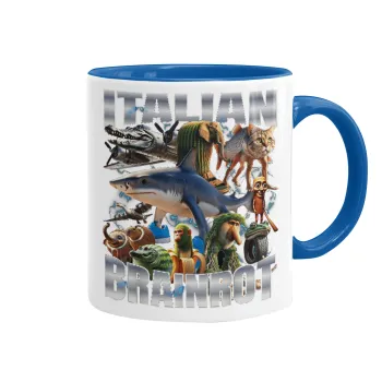 Italian Brainrot, Κούπα χρωματιστή μπλε, κεραμική, 330ml