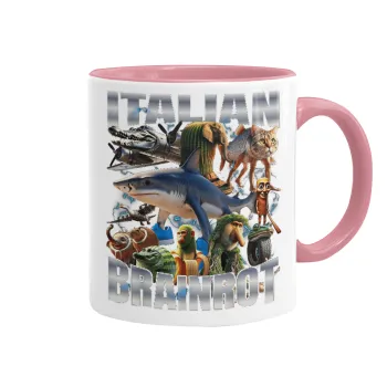 Italian Brainrot, Κούπα χρωματιστή ροζ, κεραμική, 330ml