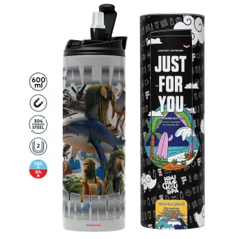 Italian Brainrot, Tumbler stainless steel GREY 600ml