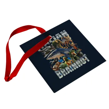 Italian Brainrot, Στολίδι Χριστουγεννιάτικο στολίδι γυάλινο τετράγωνο 9x9cm