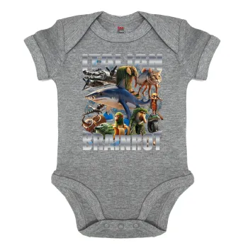 Italian Brainrot, Βρεφικό φορμάκι μωρού, 0-18 μηνών, ΓΚΡΙ ΜΕΛΑΝΖΕ, 100% Organic Cotton, κοντομάνικο