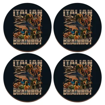 Italian Brainrot, ΣΕΤ x4 Σουβέρ ξύλινα στρογγυλά plywood (9cm)