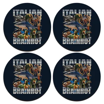 Italian Brainrot, ΣΕΤ 4 Σουβέρ ξύλινα στρογγυλά (9cm)