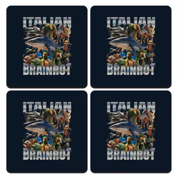 Italian Brainrot, ΣΕΤ 4 Σουβέρ ξύλινα τετράγωνα (9cm)