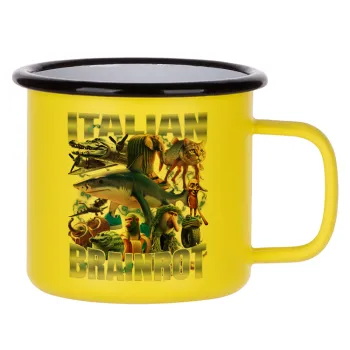 Italian Brainrot, Κούπα Μεταλλική εμαγιέ ΜΑΤ Κίτρινη 360ml