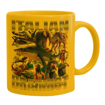 Italian Brainrot, Κούπα, κεραμική κίτρινη, 330ml